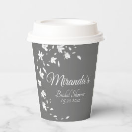 Modernes graues und weißes Brautparty Pappbecher