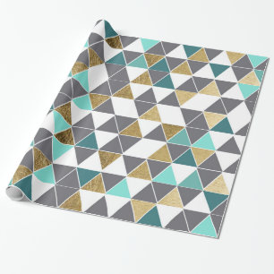 Modernes graues Weiß aquamarin und Geschenkpapier