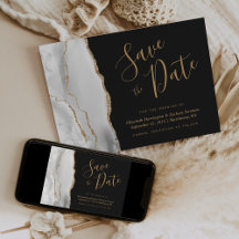 Modernes Graues Weißes Gold Agate Dark Save the Da