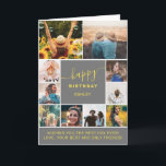 Modernes graugelbes 10-Foto-Collage-Gitter zum Geb Karte<br><div class="desc">Modernes schlichtes Geburtstagsgrau und gelb 10 Foto Kollagengitter mit gelb bearbeitbaren Farben und moderner Typografie.</div>