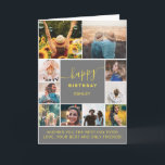 Modernes graugelbes 10-Foto-Collage-Gitter zum Geb Karte<br><div class="desc">Modernes schlichtes Geburtstagsgrau und gelb 10 Foto Kollagengitter mit gelb bearbeitbaren Farben und moderner Typografie.</div>