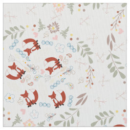 Modernes Graukorallenrosa Personalisiert Foxmuster Stoff