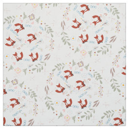 Modernes Graukorallenrosa Personalisiert Foxmuster Stoff
