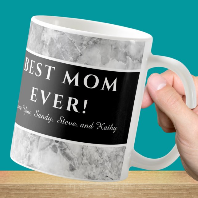 Modernes Gray "Beste Mutter aller Zeiten" Muttersc Kaffeetasse (Von Creator hochgeladen)