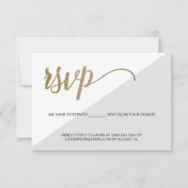 Modernes Gray Gold UAWG No mailing Reservierungsor RSVP Karte