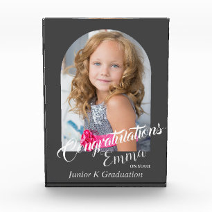 Modernes Gray Herzlichen Glückwunsch JK Grad Ankün Fotoblock