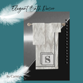 Modernes Gray Shades Monogramed Badhandtuch Set