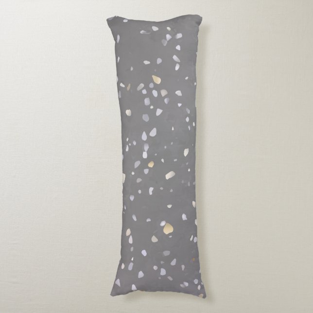Modernes Gray Terrazzo Seitenschläferkissen (Vorderseite Vertikal)