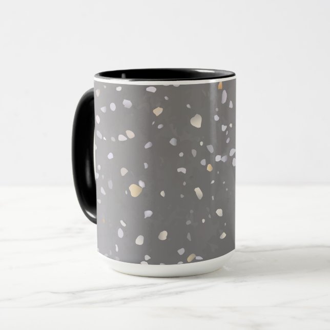 Modernes Gray Terrazzo Tasse (Vorderseite Links)