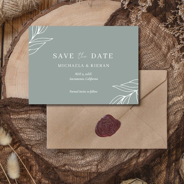 Modernes Green Garden Wedding Foto Save The Date (Modern Green Garden Wedding Photo Save The Date)