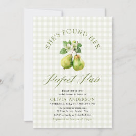Modernes Green Gingham Perfect Pair Brautparty Einladung