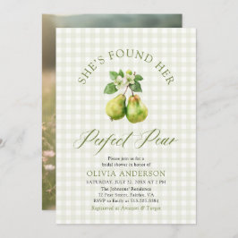 Modernes Green Gingham Perfect Pear Brautparty Einladung