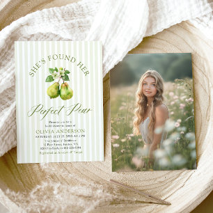 Modernes Green Gingham Perfect Pear Brautparty Einladung