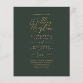 Modernes Green Gold Budget Hochzeitsempfang