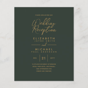 Modernes Green Gold Budget Hochzeitsempfang