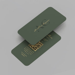 Modernes Green Gold Monogramm Beruflich Visitenkarte