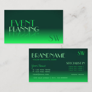 Modernes Green Gradient Mirror Schriftart Classic  Visitenkarte