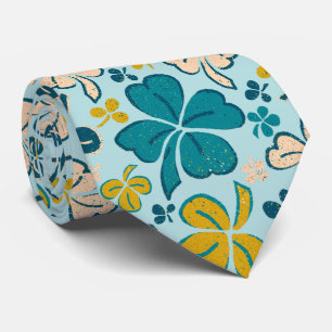 Modernes Green Lucky Closing Kleeblatt Muster Neck Krawatte