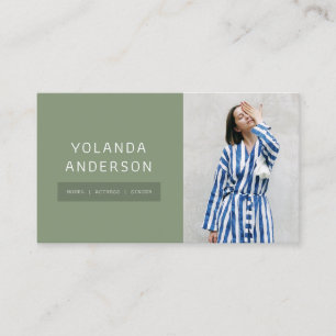 Modernes Green Mode Stylist Foto Visitenkarte