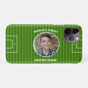 Modernes Green Soccer Sports Field Custom Foto Case-Mate iPhone Hülle