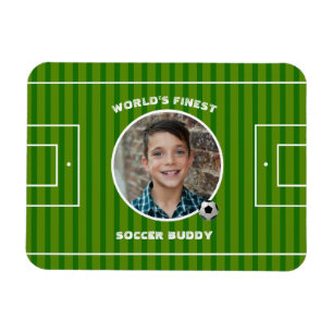Modernes Green Soccer Sports Field Custom Foto Magnet