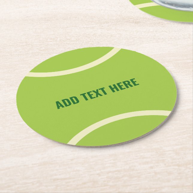 Modernes Green Tennis Ball-Geschenk Runder Pappuntersetzer (Angewinkelt)