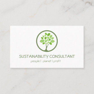 Modernes Green-Tree-Logo-Nachhaltigkeitsberater Visitenkarte