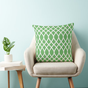 Modernes Green Trellis-Rahmenmuster Kissen