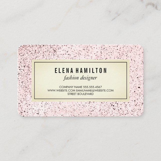 Modernes Grenzgeflecht-Muster rosa Visitenkarte (Vorderseite)