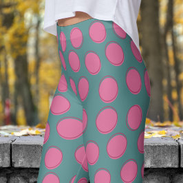 Modernes Grey Polka Dot Pattern Leggings