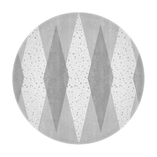 Modernes Grey Raute Cutting Board Mitte Jahrhunder Schneidebrett (Vorderseite)