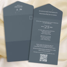 Modernes Grey Wedding RSVP Elegant