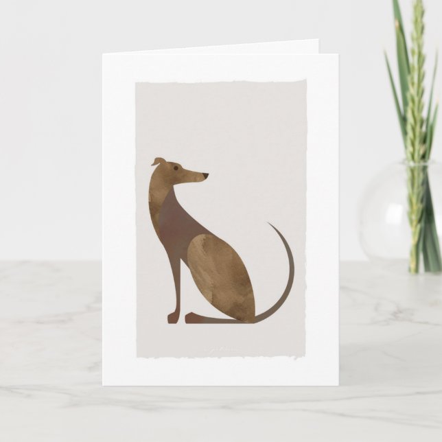 Modernes Greyhound-Portrait Dankeskarte (Vorderseite)
