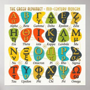 Modernes Griechenland Buchstaben   Griechisches Al Poster