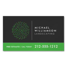 Modernes Grödner Landscaping Shrub Logo Dunkelgrau Magnetische Visitenkarte