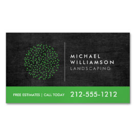 Modernes Grödner Landscaping Shrub Logo Schwarzes  Magnetische Visitenkarte