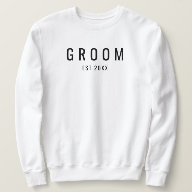 Modernes Groom Est Verlobung Verlobte Hochzeitsges Sweatshirt (Design vorne)
