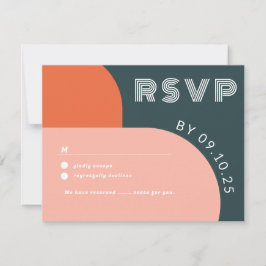 Modernes Groovy Arch Retro UAWG QR Code Wedding RSVP Karte