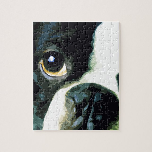 modernes großes Boston Terrier Puzzle (Vertikal)