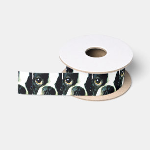 modernes großes Boston Terrier Satinband