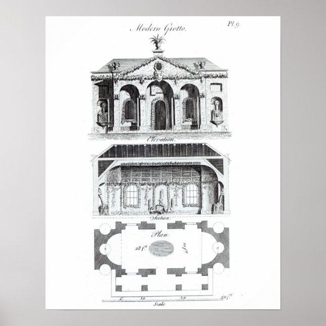 Modernes Grotto, von "Grotesque Architecture oder  Poster (Vorne)