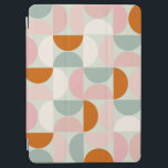 Modernes, grün blütendes Orangenmuster des Mittelj iPad Air Hülle<br><div class="desc">Retro Mitte des Jahrhunderts moderne Muster - abstrakte geometrische Formen - minimalistische Muster Salbei grün,  rot Rosa,  Orange und Creme Weiß.</div>