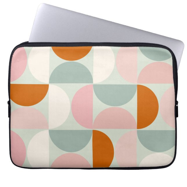 Modernes, grün blütendes Orangenmuster des Mittelj Laptopschutzhülle (Vorderseite)