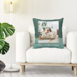 Modernes Grün | FOTO | Family Gift Throw Kissen<br><div class="desc">Modernes Grün | FOTO | Familiengeschenk</div>
