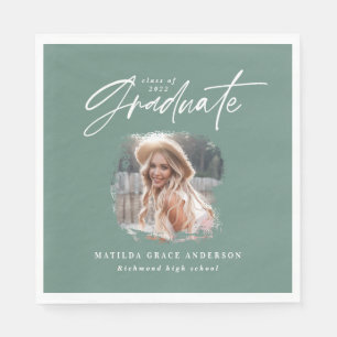 Modernes, grün geschriebenes Foto mit elegantem Ab Serviette