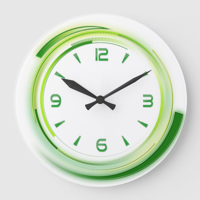 Modernes Grün Große Wanduhr (Vorderseite)