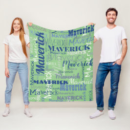 Modernes, grün mehrsprachiges Muster Fleecedecke