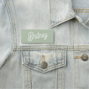 Modernes, grün Personalisiertes Monogramm und Name Namensschild