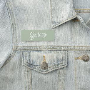 Modernes, grün Personalisiertes Monogramm und Name Namensschild