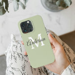 Modernes Grün | Persönliche Initialzündung Case-Mate iPhone Hülle<br><div class="desc">Modernes Grün | Persönliche Initialzündung</div>
